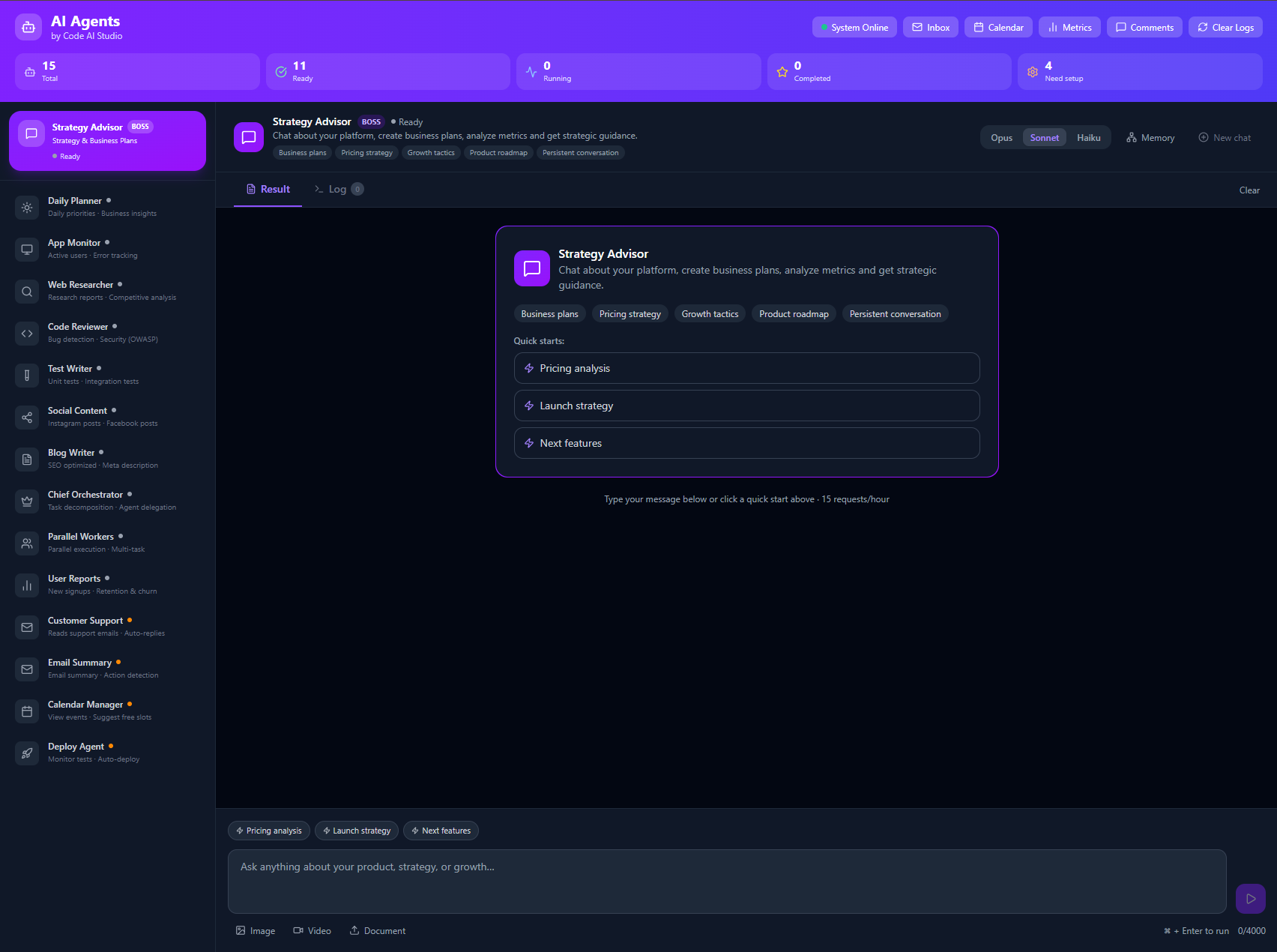 AI Agents System — Interactive Demo